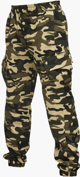 Mens ARMY PantsCotton Work Pants Elastic GYM ,Hiking Jogger Sweatpants with Pockets