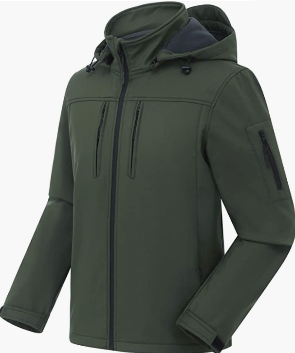 Men's Softshell Military Jacket With Removable Hood