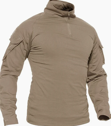 Men's Military Shirts Slim Fit Pullover Long Sleeve
