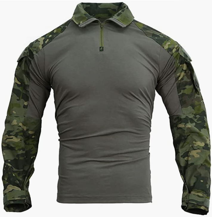 ARMY  Shirt,Tactical Hiking Hunting Fishing Long Sleeve Camo Shirts for Men