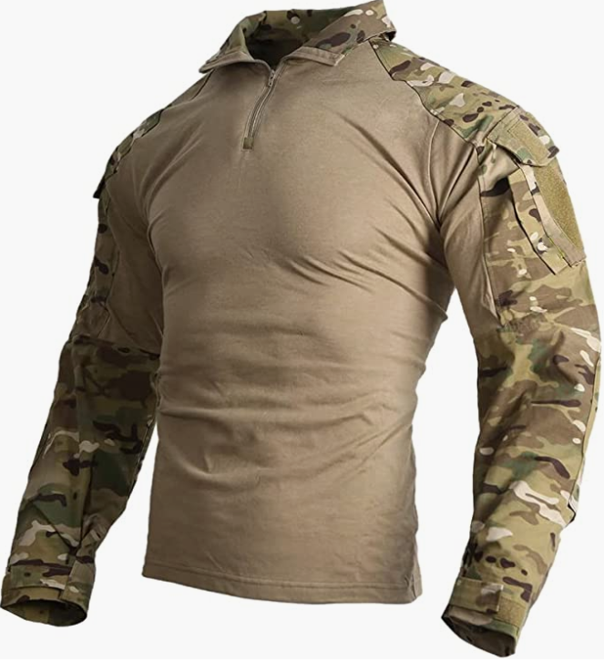 ARMY  Shirt,Tactical Hiking Hunting Fishing Long Sleeve Camo Shirts for Men