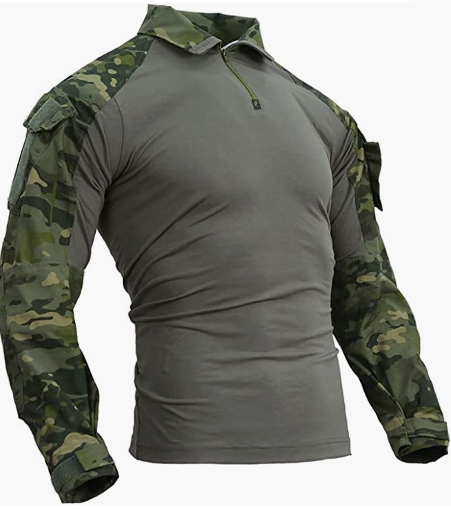 ARMY  Shirt,Tactical Hiking Hunting Fishing Long Sleeve Camo Shirts for Men