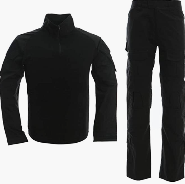 Men's Combat Uniform Long Sleeve Tracksuit Tactical Pants and Shirt Camo