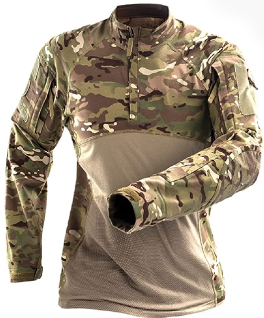 Military Long Sleeve Shirt with Zipper