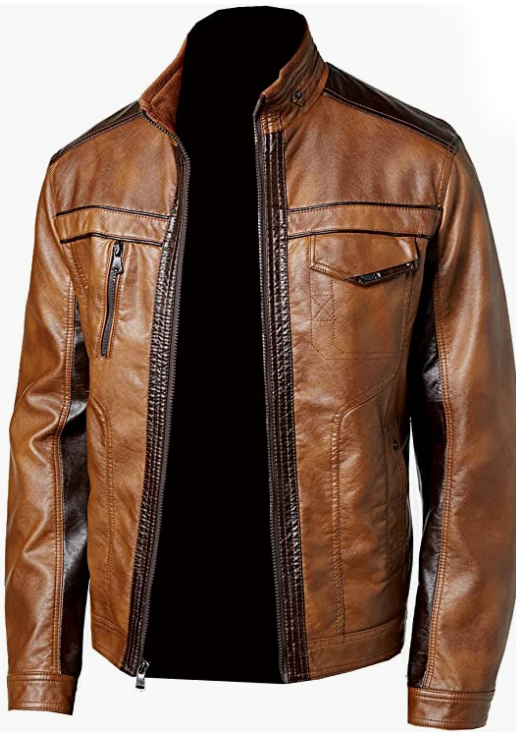 Tan Real Distressed Leather Jacket for Men
