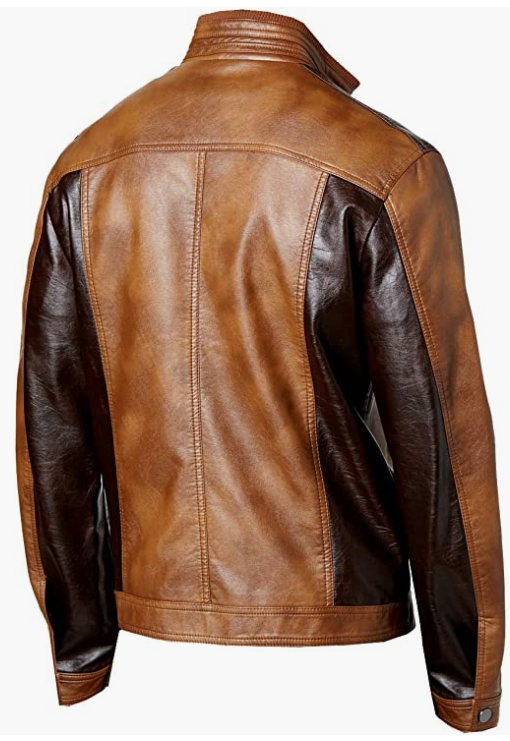 Tan Real Distressed Leather Jacket for Men