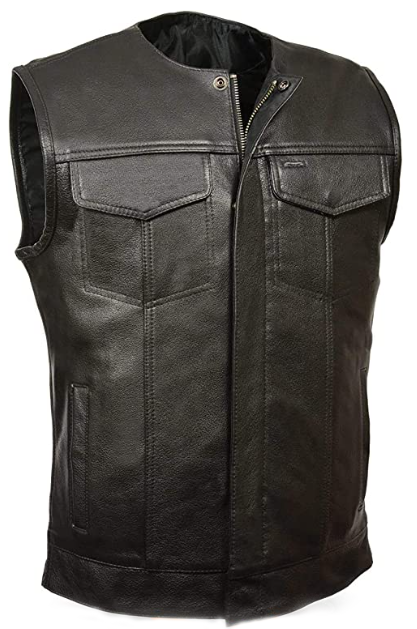 Men's Leather Motorcycle Vest