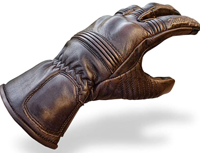 Leather Motorcycle Gloves Full Gauntlet with Mobile Phone Touchscreen