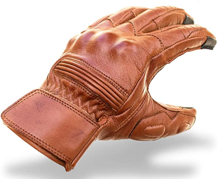 Leather Motorcycle Gloves with Mobile Phone Touchscreen and Knuckle Protection