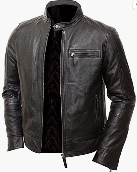 Vintage Slim Fit Distressed Mens  Leather Jacket