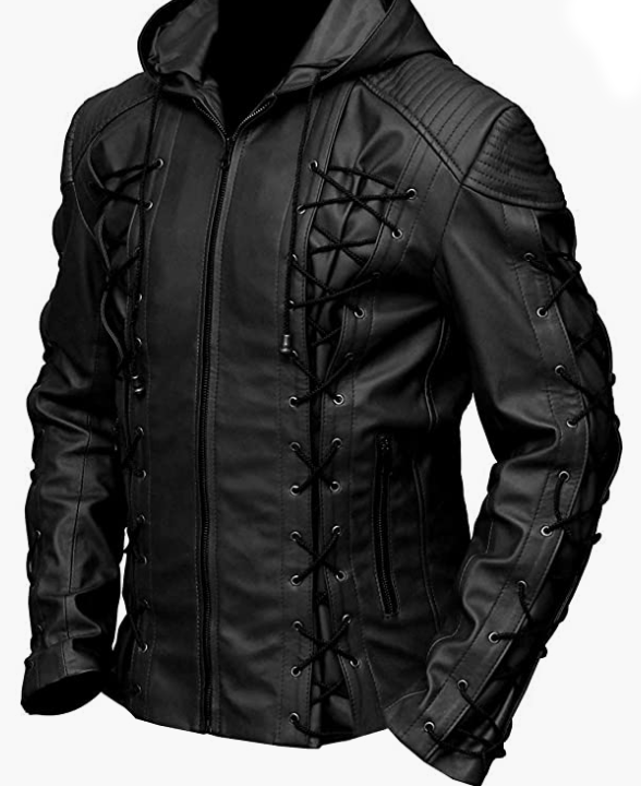 Mens Faux Leather Jacket Superhero