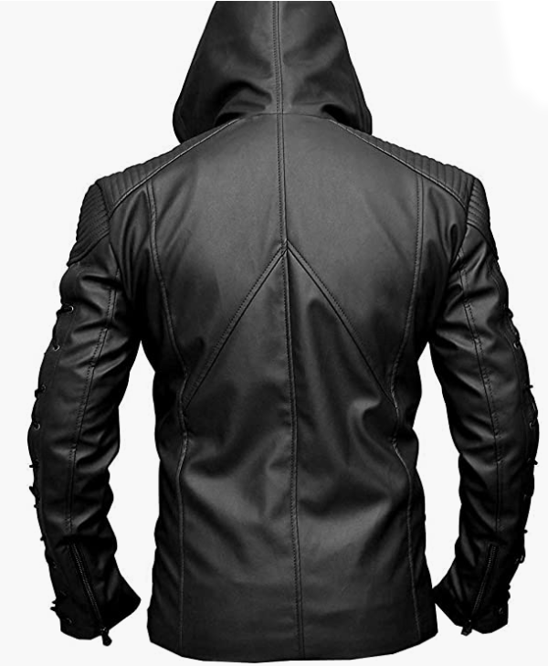 Mens Faux Leather Jacket Superhero