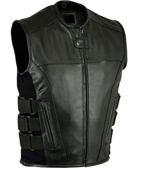 Leather Vest With Updated Tactical Swat Style