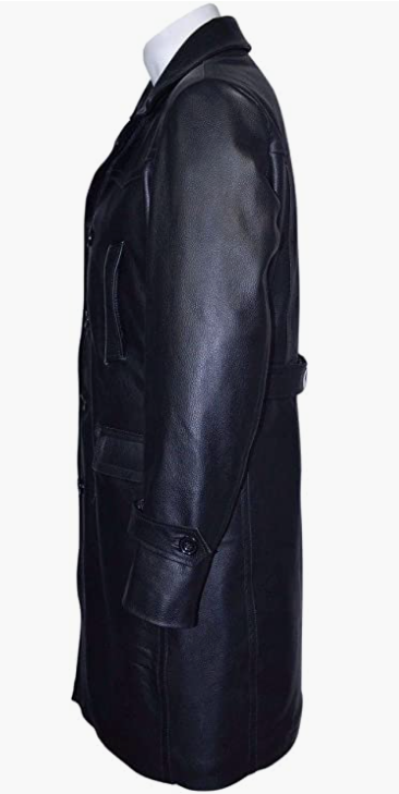 Black Leather Submarine Jacket Coat FOR MEN