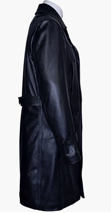 Black Leather Submarine Jacket Coat FOR MEN