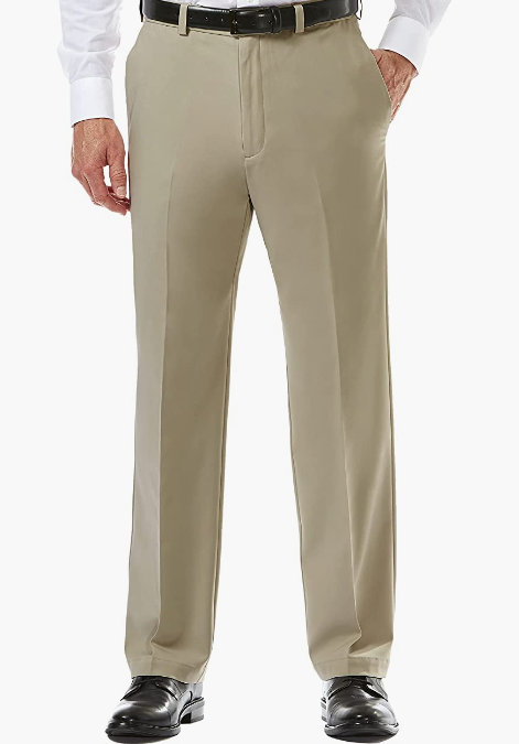Classic Fit Flat Front Expandable Waist Pant With Big & Tall Sizes