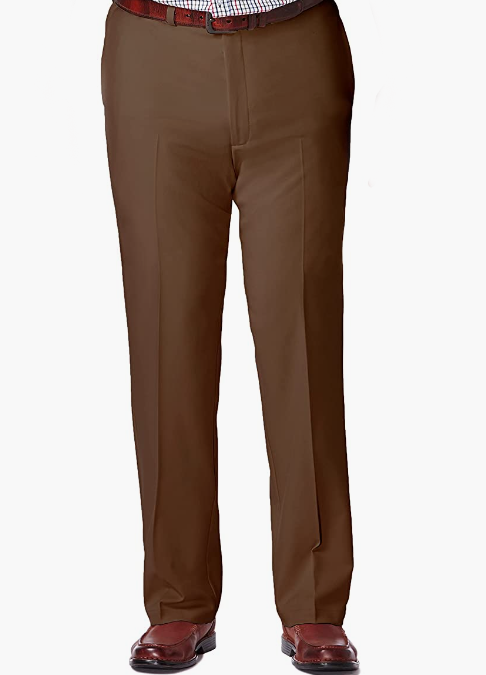 Classic Fit Flat Front Expandable Waist Pant With Big & Tall Sizes