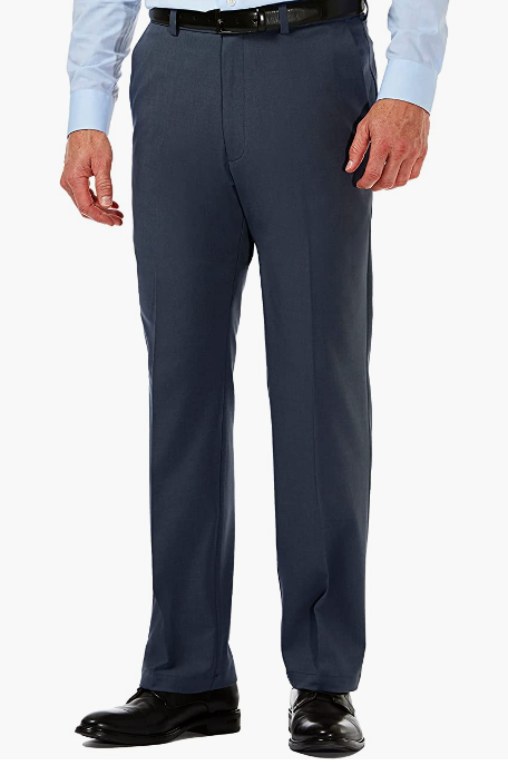 Classic Fit Flat Front Expandable Waist Pant With Big & Tall Sizes