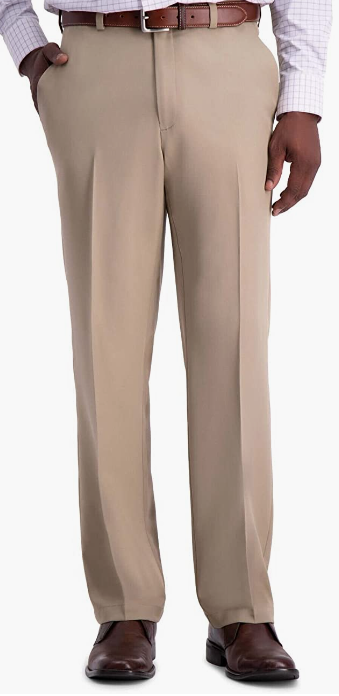 Classic Fit Flat Front Expandable Waist Pant With Big & Tall Sizes
