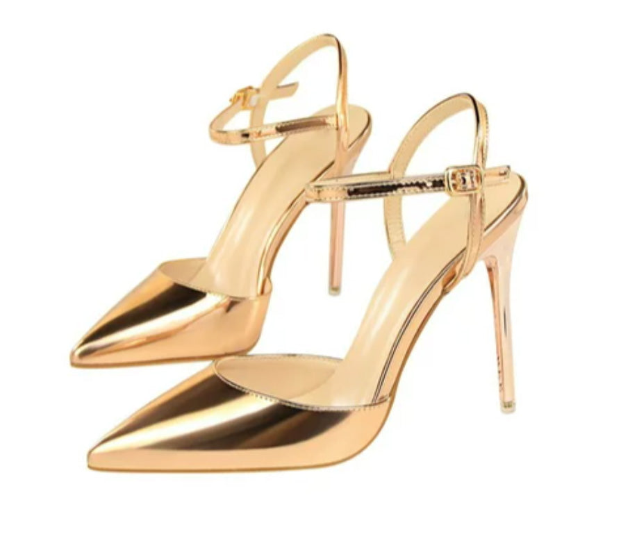 Leather Women High Heel Shoes 10.5CM Thin Heels Women