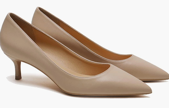 Heel Pumps Pointed Toe Satin Slip On 2 Inch Mid Heel Dress Shoes Classic Work Pumps for Office