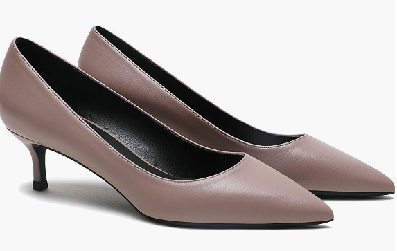 Heel Pumps Pointed Toe Satin Slip On 2 Inch Mid Heel Dress Shoes Classic Work Pumps for Office