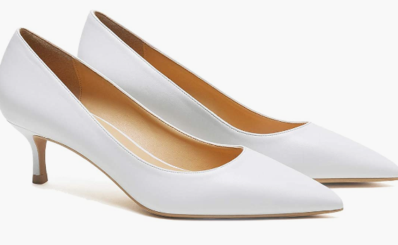 Heel Pumps Pointed Toe Satin Slip On 2 Inch Mid Heel Dress Shoes Classic Work Pumps for Office