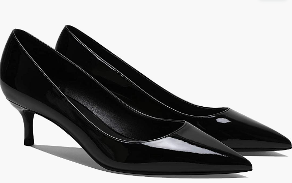 Heel Pumps Pointed Toe Satin Slip On 2 Inch Mid Heel Dress Shoes Classic Work Pumps for Office