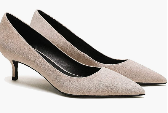 Heel Pumps Pointed Toe Satin Slip On 2 Inch Mid Heel Dress Shoes Classic Work Pumps for Office