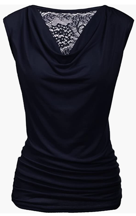 Sleeveless Stretch Blouse With Side Shirring