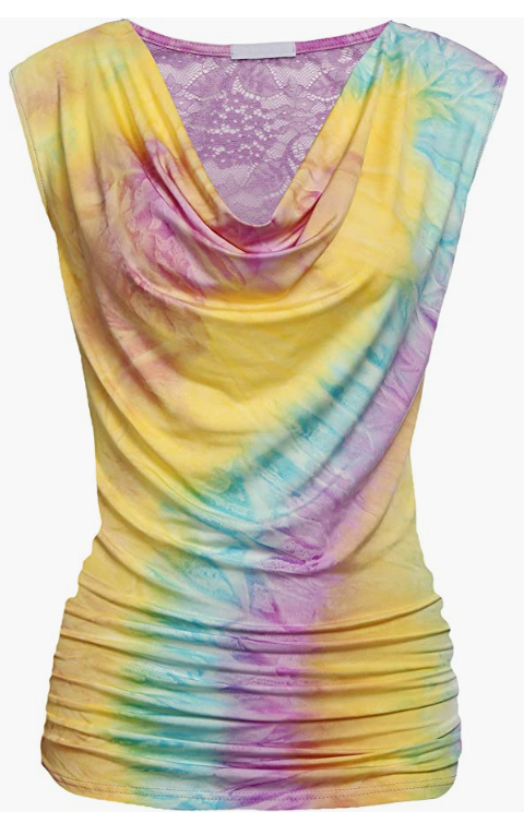 Sleeveless Stretch Blouse With Side Shirring