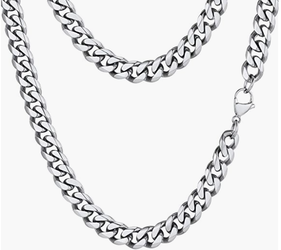Steel Cuban Chain Necklace For Men