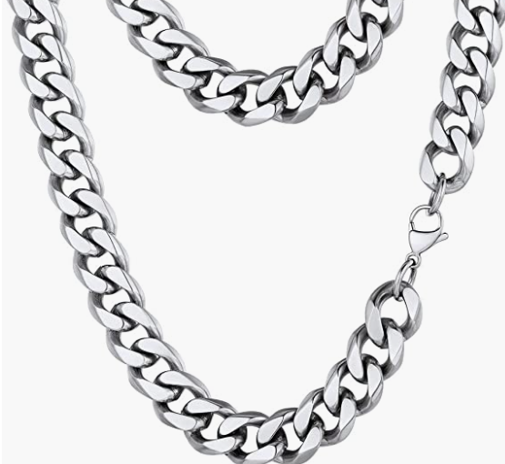 Steel Cuban Chain Necklace For Men
