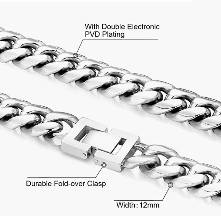 SILVER Cuban Chains Bracelets for Men