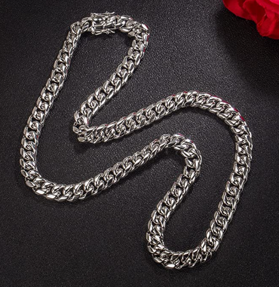 Men's 925 Sterling Silver Necklace Classic 10MM Cuban Chain