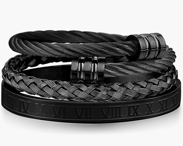Stainless Steel Bracelets for Men Twisted Cable Bracelet Cuff Bracelet Men's Luxury Bracelet