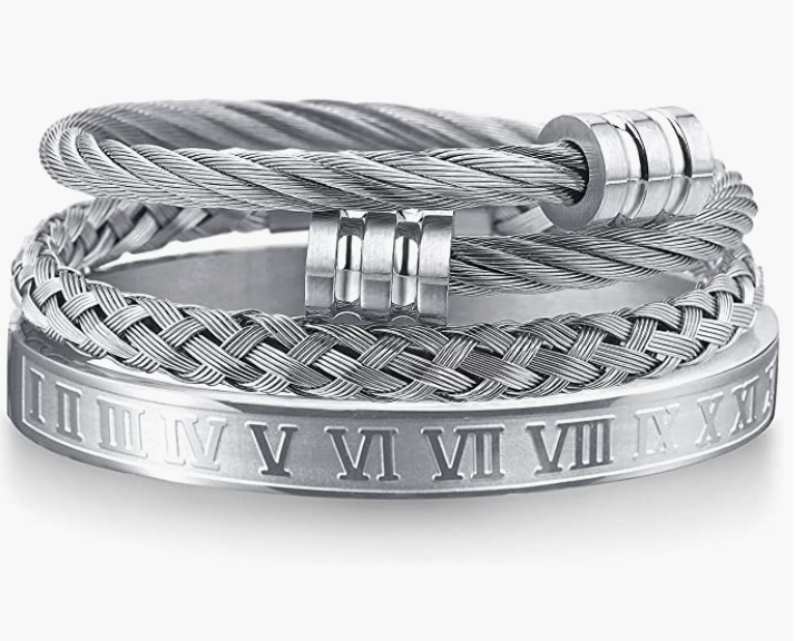 Stainless Steel Bracelets for Men Twisted Cable Bracelet Cuff Bracelet Men's Luxury Bracelet