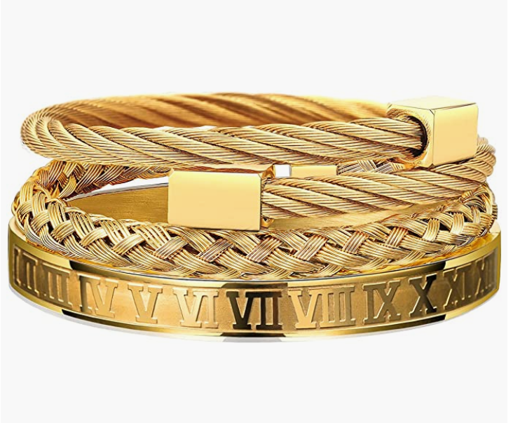 Stainless Steel Bracelets for Men Twisted Cable Bracelet Cuff Bracelet Men's Luxury Bracelet