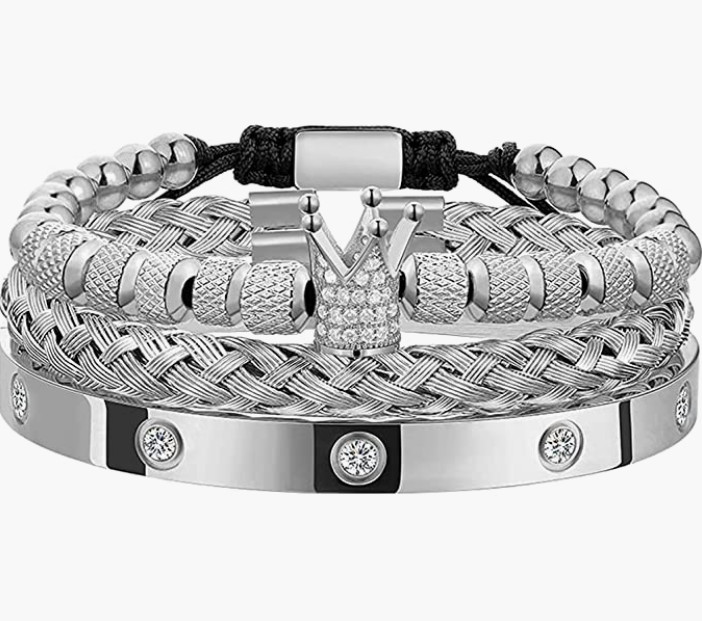 Stainless Steel Bracelets for Men Twisted Cable Bracelet Cuff Bracelet Men's Luxury Bracelet
