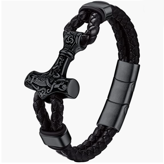 Leather Braided Viking Bracelets for Men Boys,