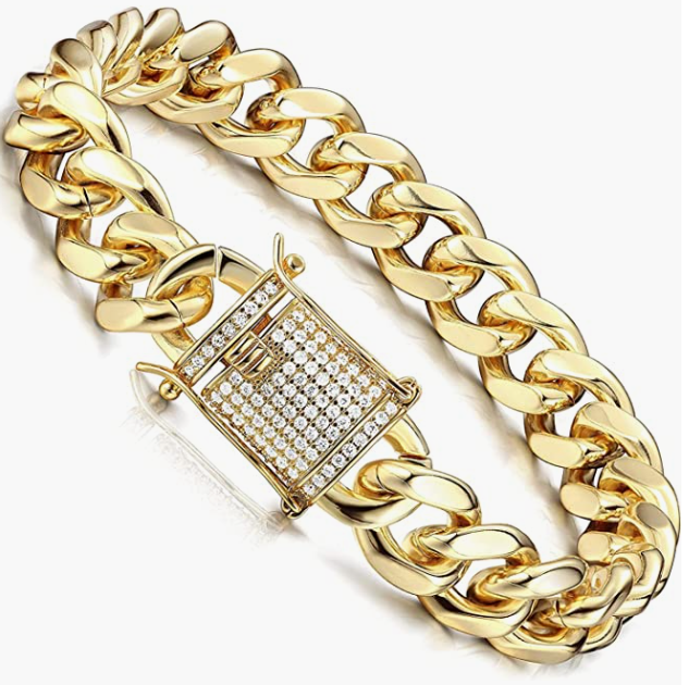 Bracelets Men Gift Comfort Fit Easy Put Cuban Chain