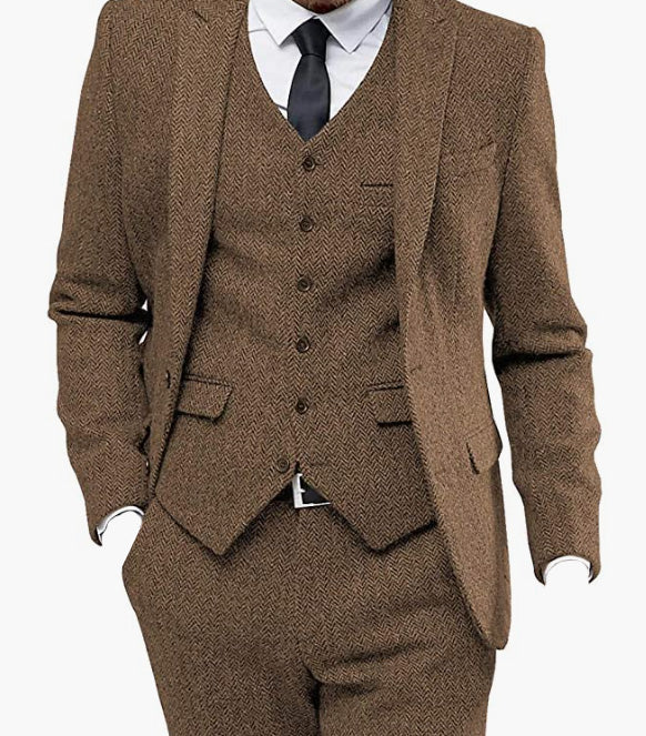 Business Tuxedos Wedding Grooms Blazer Vest Pants