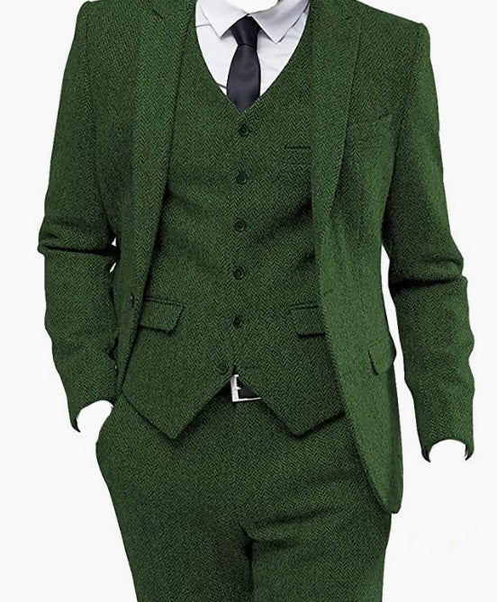 Business Tuxedos Wedding Grooms Blazer Vest Pants