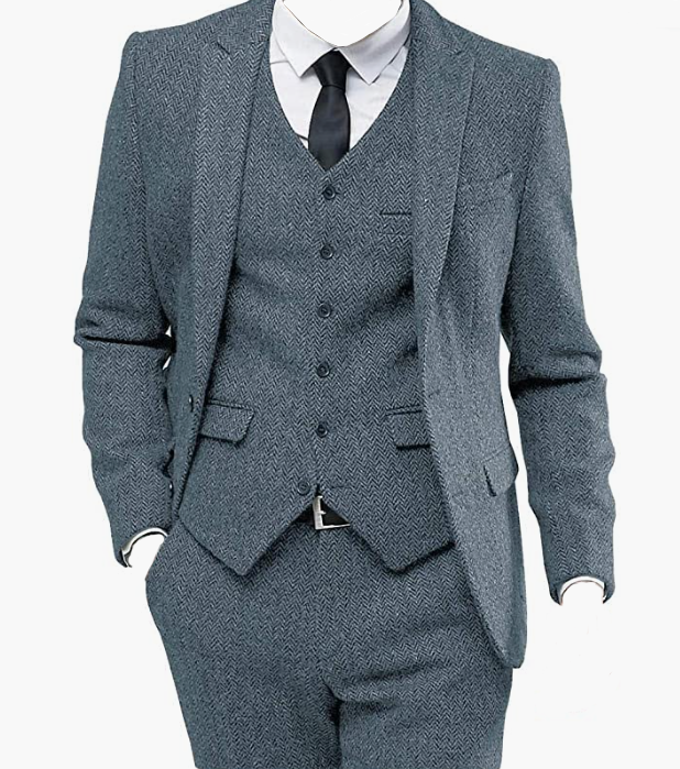 Business Tuxedos Wedding Grooms Blazer+Vest+Pants
