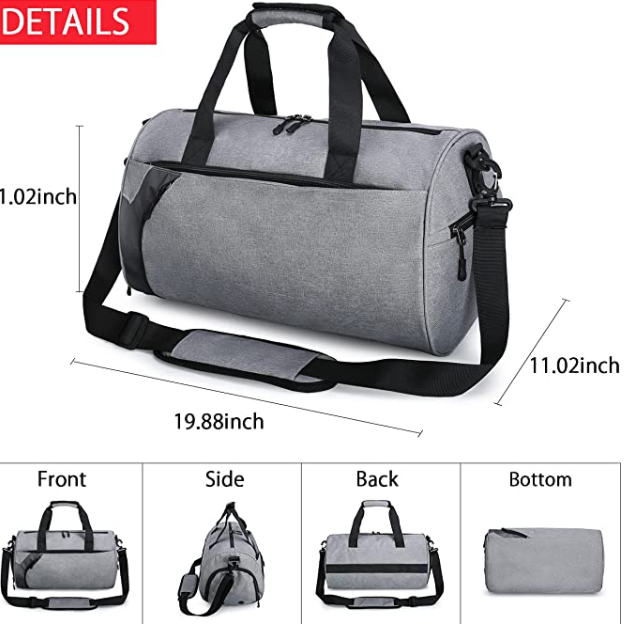 Sport Bag For Men Lightweight Carry On Bag With Pockets Waterproof Gym Travel