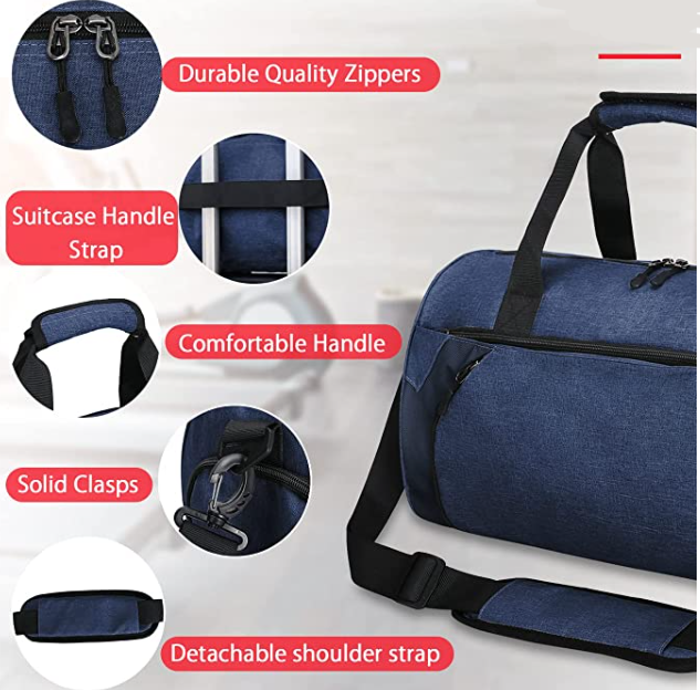 Sport Bag For Men Lightweight Carry On Bag With Pockets Waterproof Gym Travel