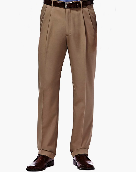 Expandable Waist Pleated Dress Pant