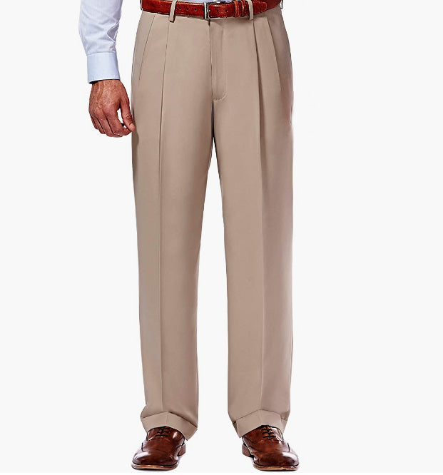 Expandable Waist Pleated Dress Pant