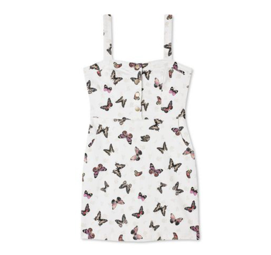 omen's Button-Front Pinafore Dress