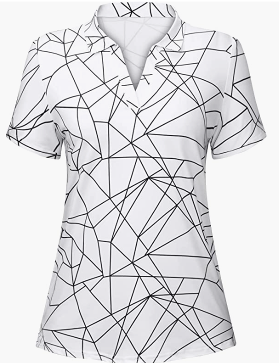 Womens V Neck Gol Sports Workout Top